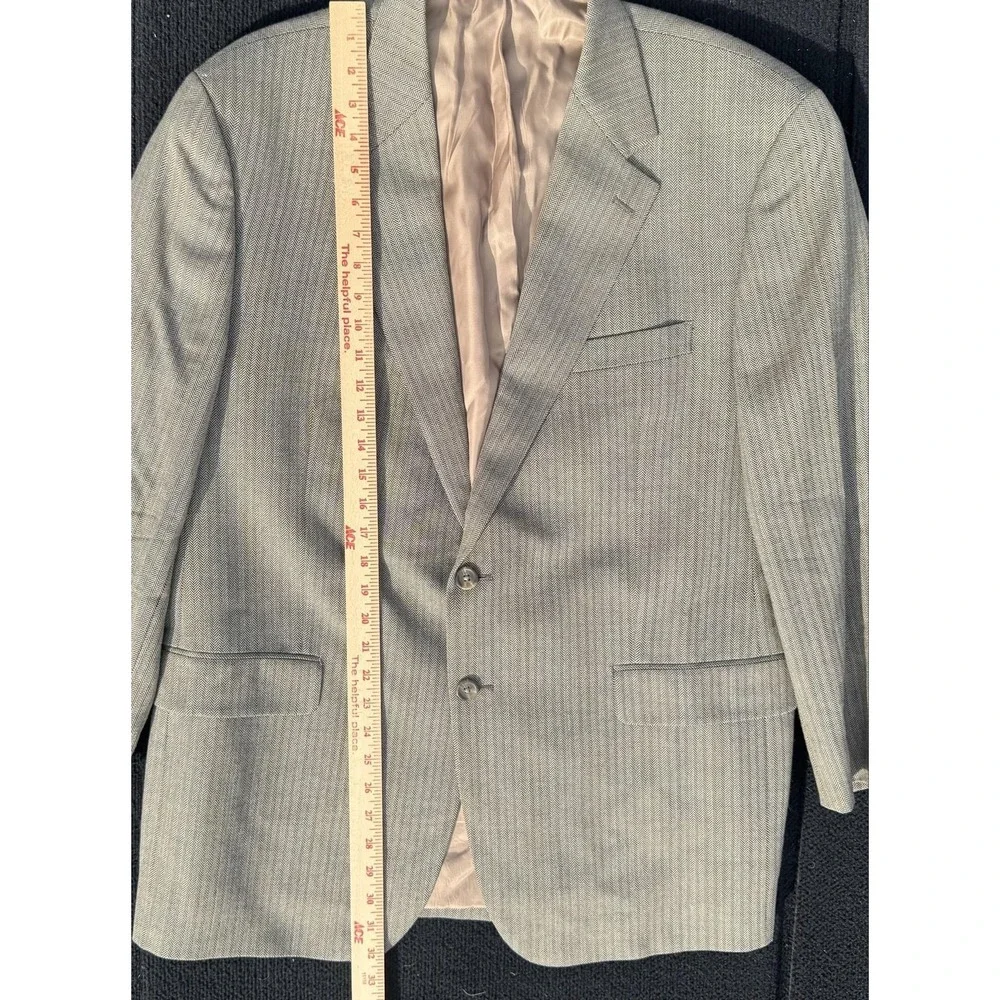 Lauren Ralph Lauren Blazer Mens 44R Gray Wool Herringbone Tweed Sport Coat